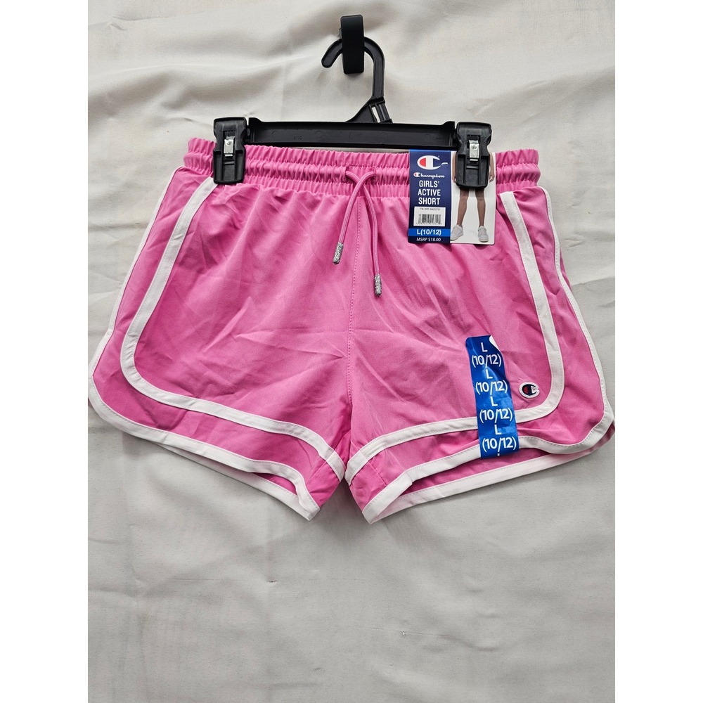 Champion Girls Active Shorts Pink Polyester Blend‎ Athletic Size Large (10/12)